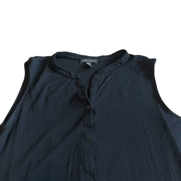 Eileen Fisher Sleeveless Button-Down Dress Crew Neck Stretch Size Medium Women's - Picture 2 of 11
